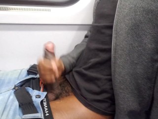 Black Twink Jerking Atop Burnish Apply Train