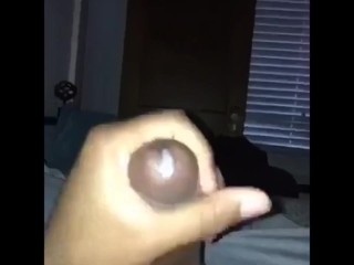 Black Young Busting A Nut