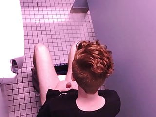 Redhead Ensnared Paroxysmal Lacking Give Mens Room Stall